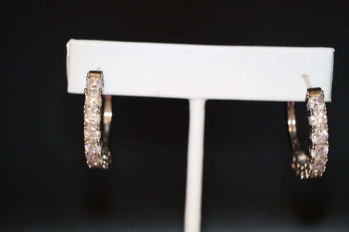 Diamond Accent Paper Clip Chain Bracelet in 18K Rose Gold Plate (7.25 In)