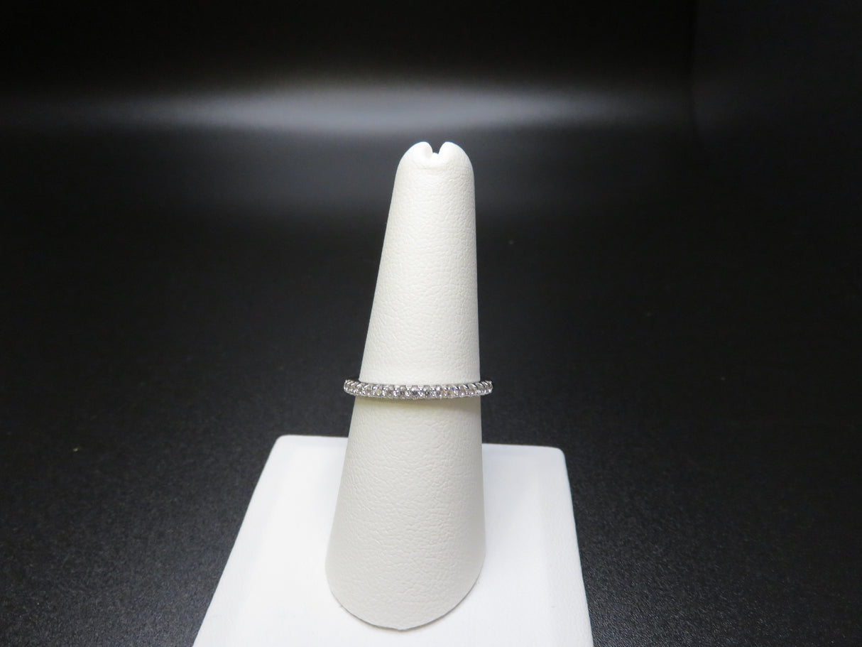 White Cubic Zirconia Platinum over Sterling Silver Ring Size 7