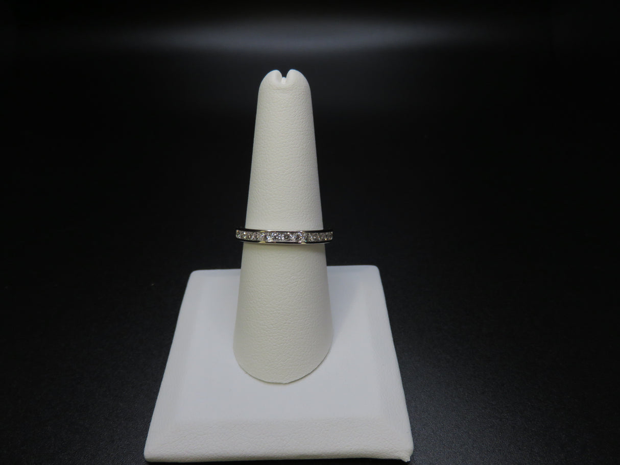 White Cubic Zirconia Platinum over Sterling Silver Ring Size 7
