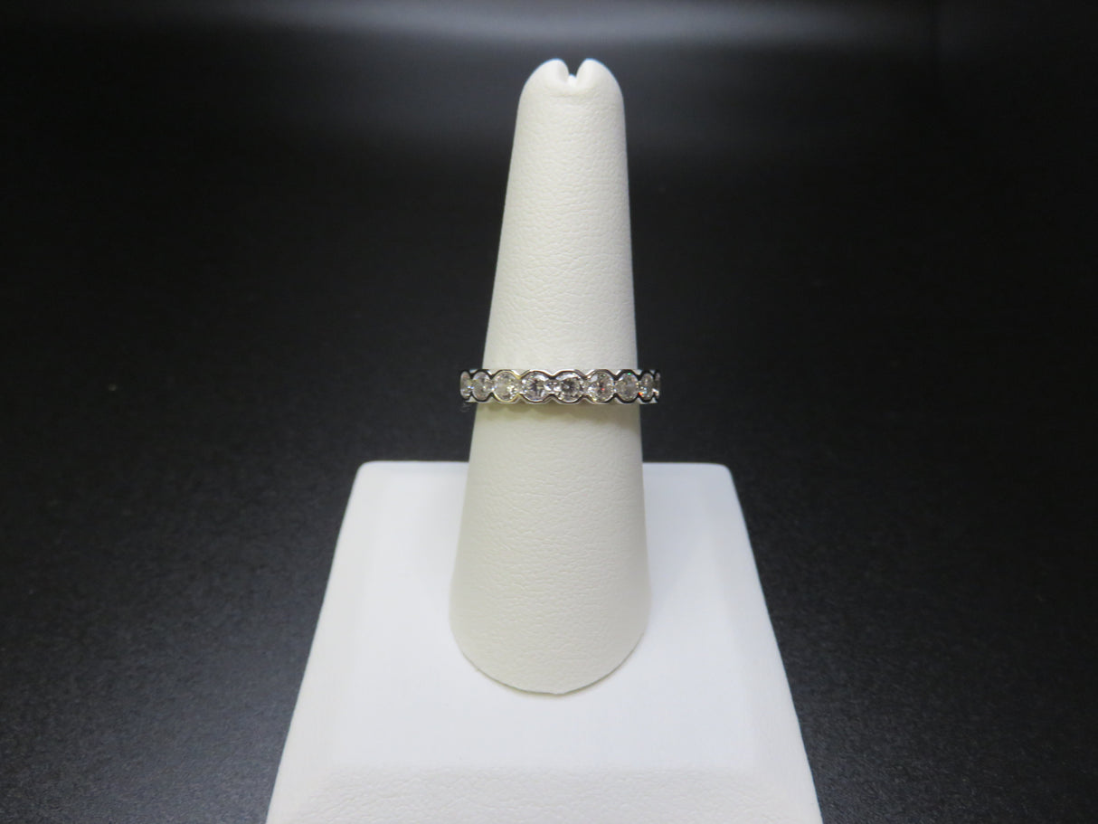 White Cubic Zirconia Platinum over Sterling Silver Ring Size 7