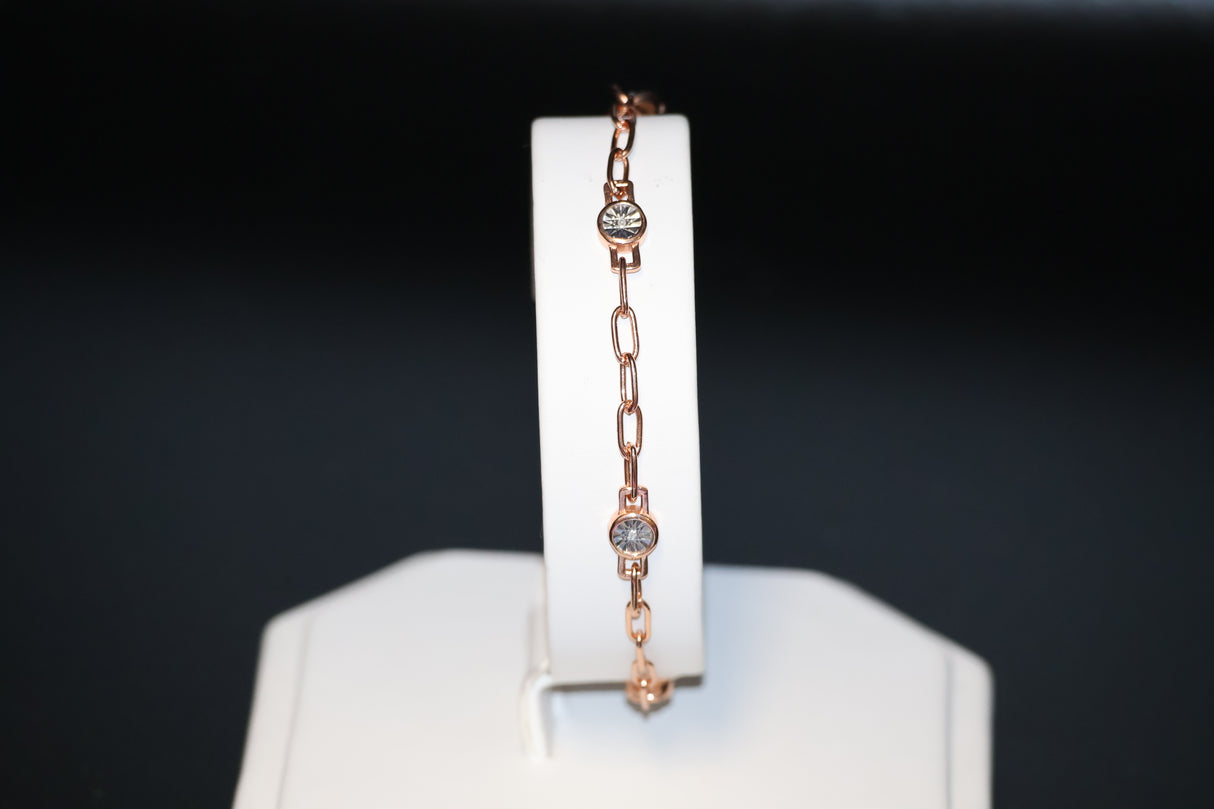 Sterling Silver Beaded Station Anklet 10inch 2.60g