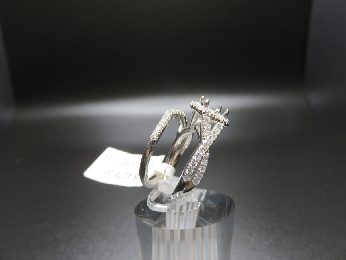 Diamond Ring Setting with Band 2 pc 14k DIA 0.79 Size 6 Holds 1 ctw Diamond (Not included)