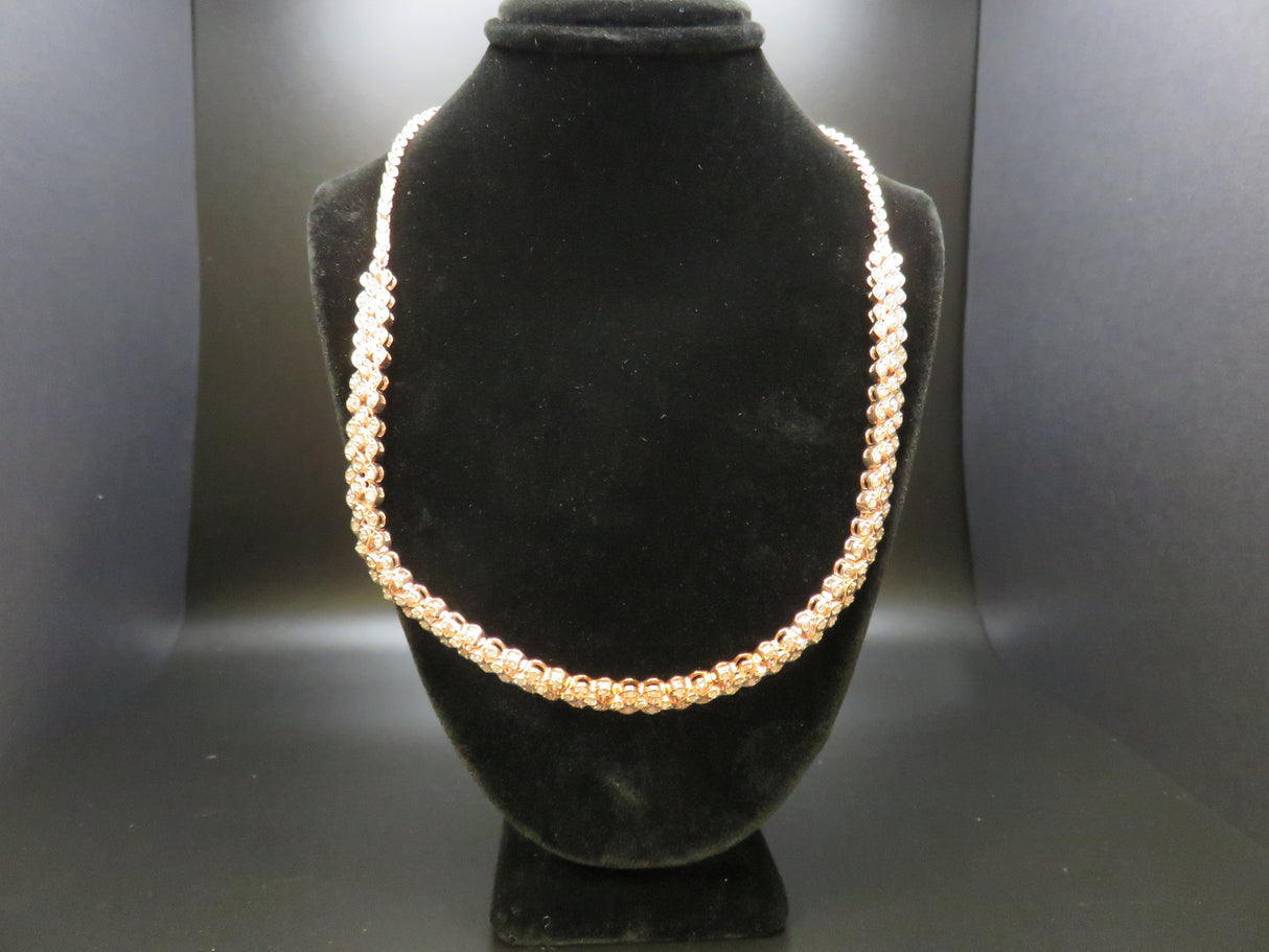 Uncut Natural Pink Diamond 16" Vermeil Yellow Gold over Sterling Silver 1.50 ctw