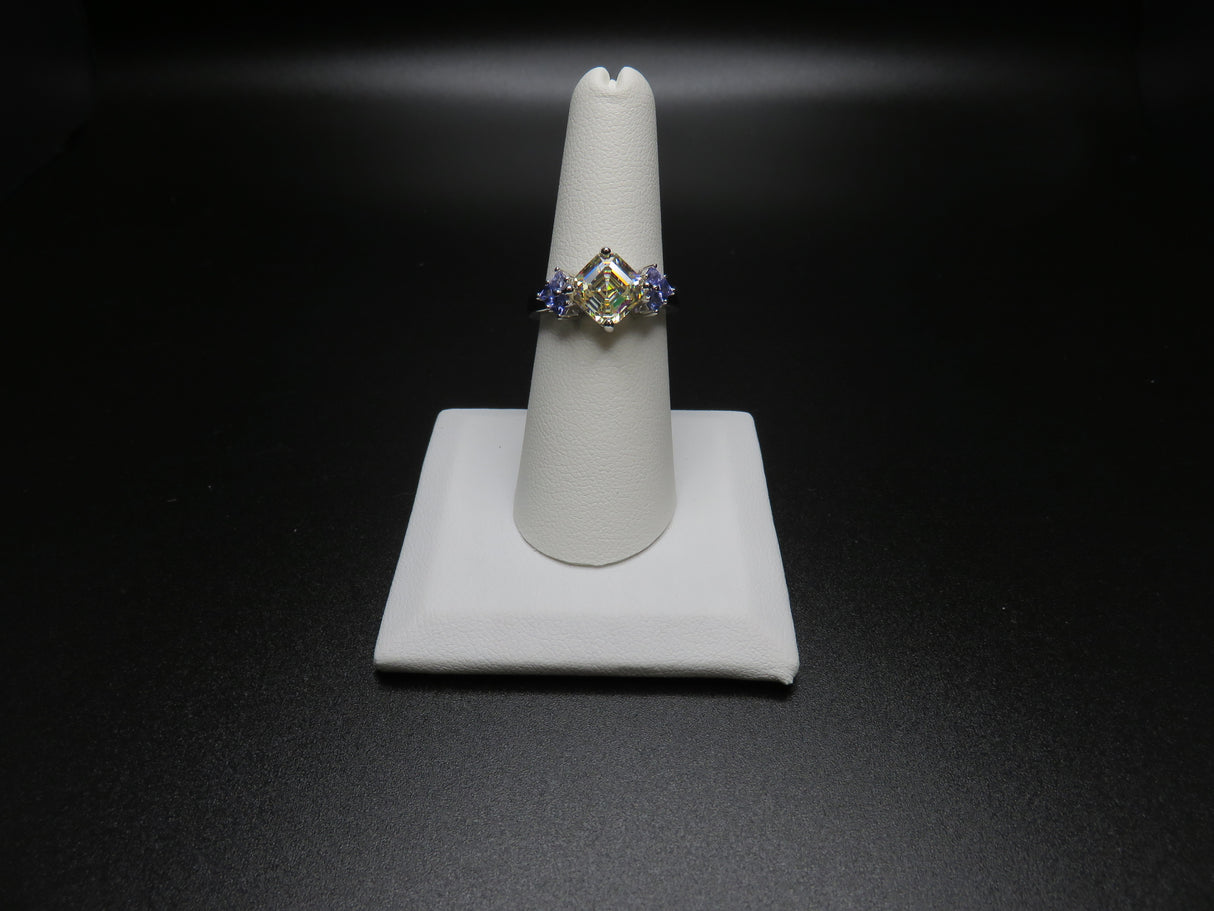 Strontium Titanite Rhodium Over Sterling Silver Ring 3.58 ctw Size 7