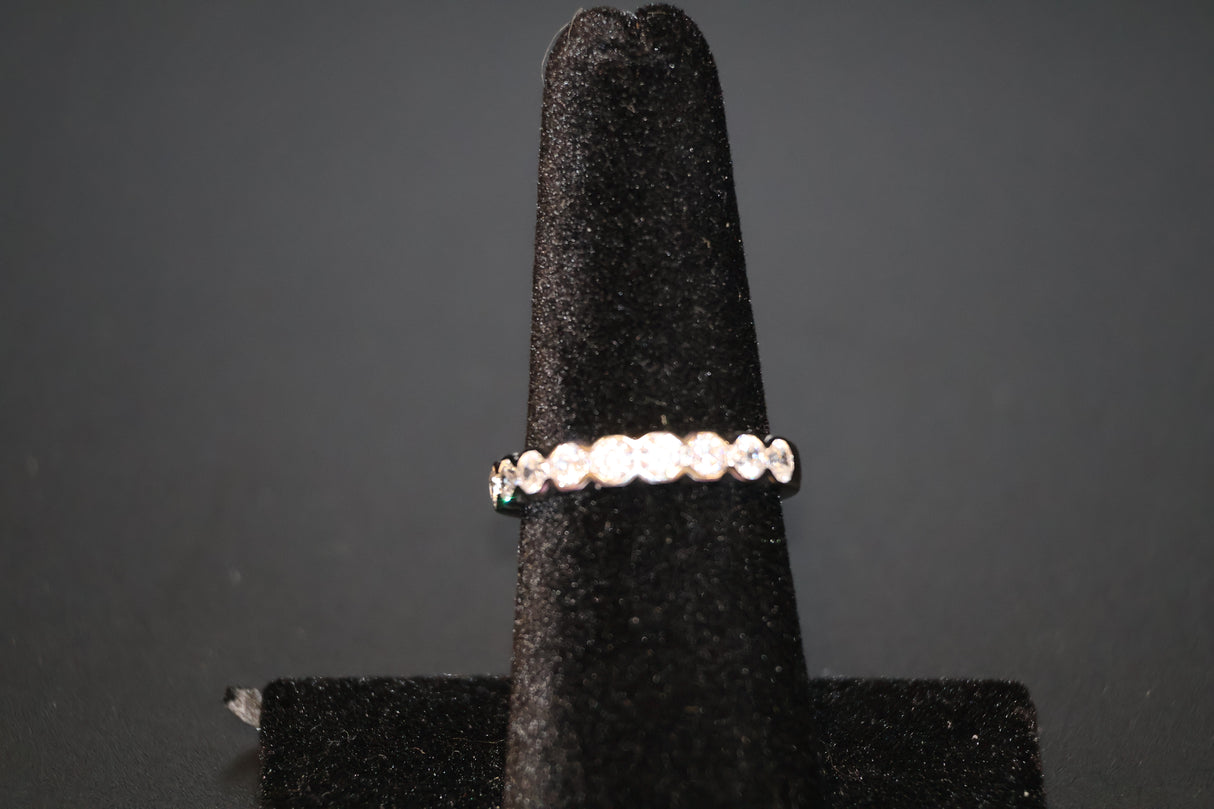 White Cubic Zirconia Platinum over Sterling Silver Ring Size 7