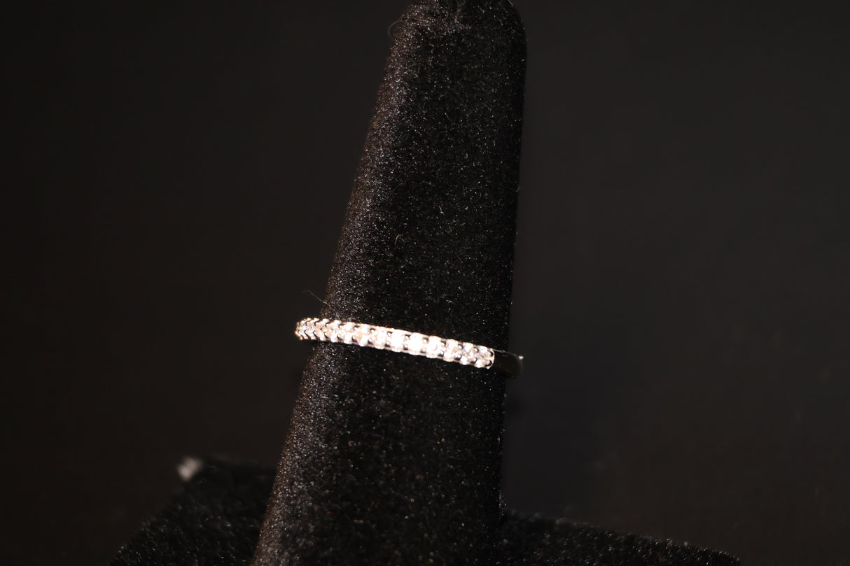 White Cubic Zirconia Platinum over Sterling Silver Ring Size 7