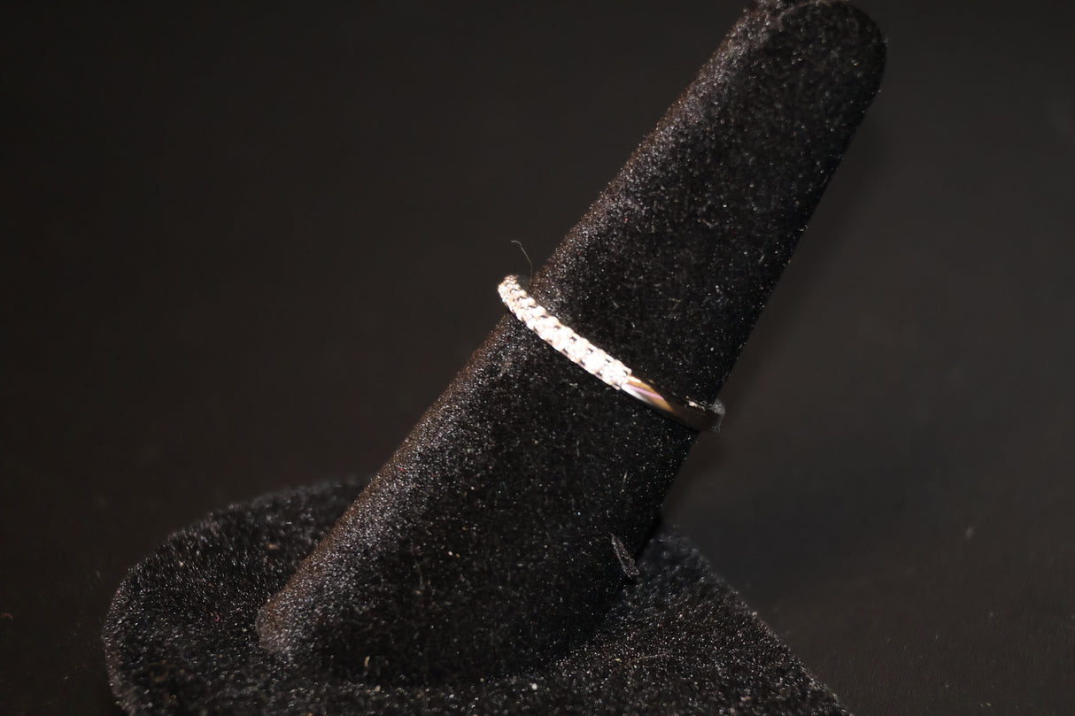 White Cubic Zirconia Platinum over Sterling Silver Ring Size 7