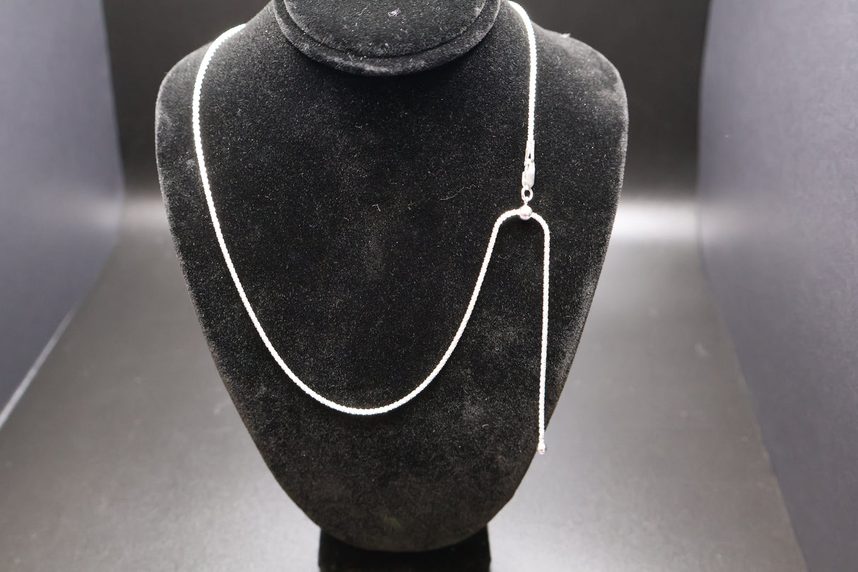 Sterling Silver Adjustable Diamond-Cut 1.4mm Twisted Criss-Cross Chain