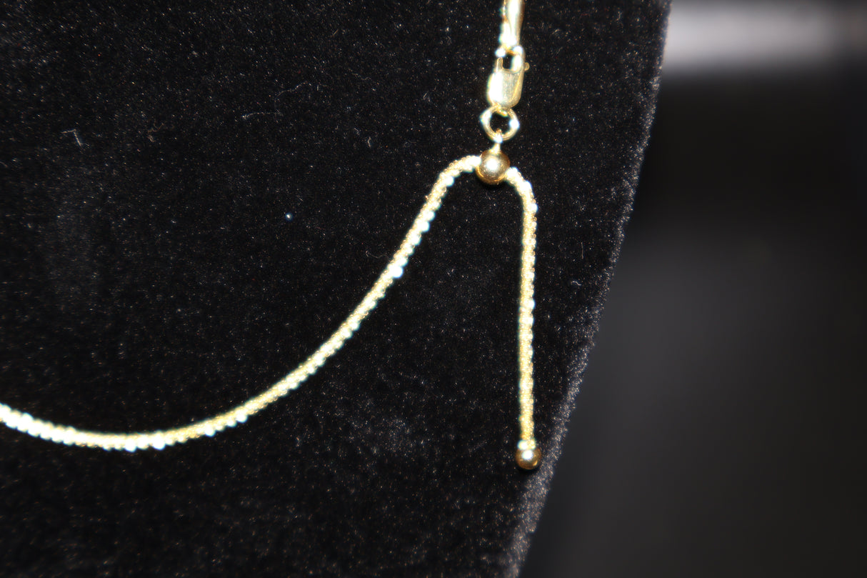 18k Yellow Gold Over Sterling Silver Adjustable Diamond-Cut 1.4mm Twisted Criss-Cross Chain