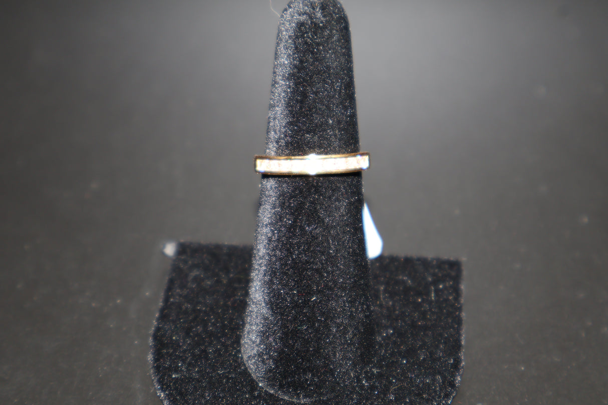 Moissanite Half Eternity Band Ring In Vermeil Yellow Gold Over Sterling Silver Size 6 0.60 ctw