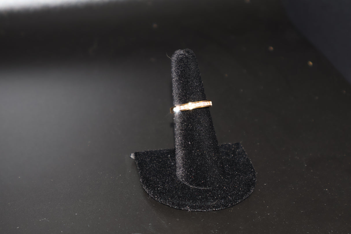 Moissanite Half Eternity Band Ring In Vermeil Yellow Gold Over Sterling Silver Size 6 0.60 ctw