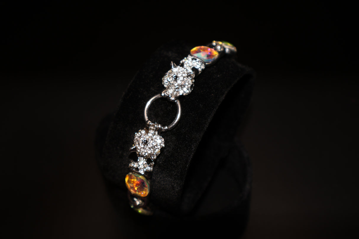 White Mystic Glass / Crystal Bracelet