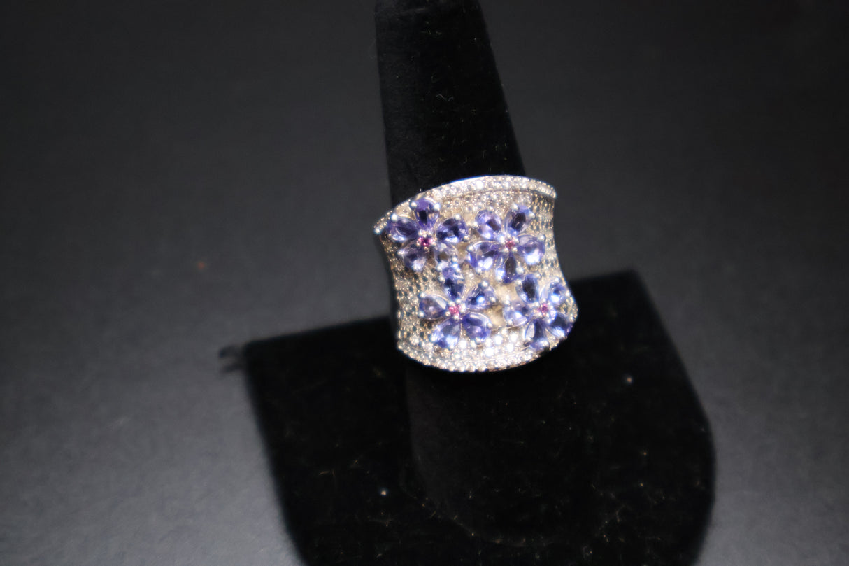 Tanzanite / Rhodolite Garnet / Zircon Ring