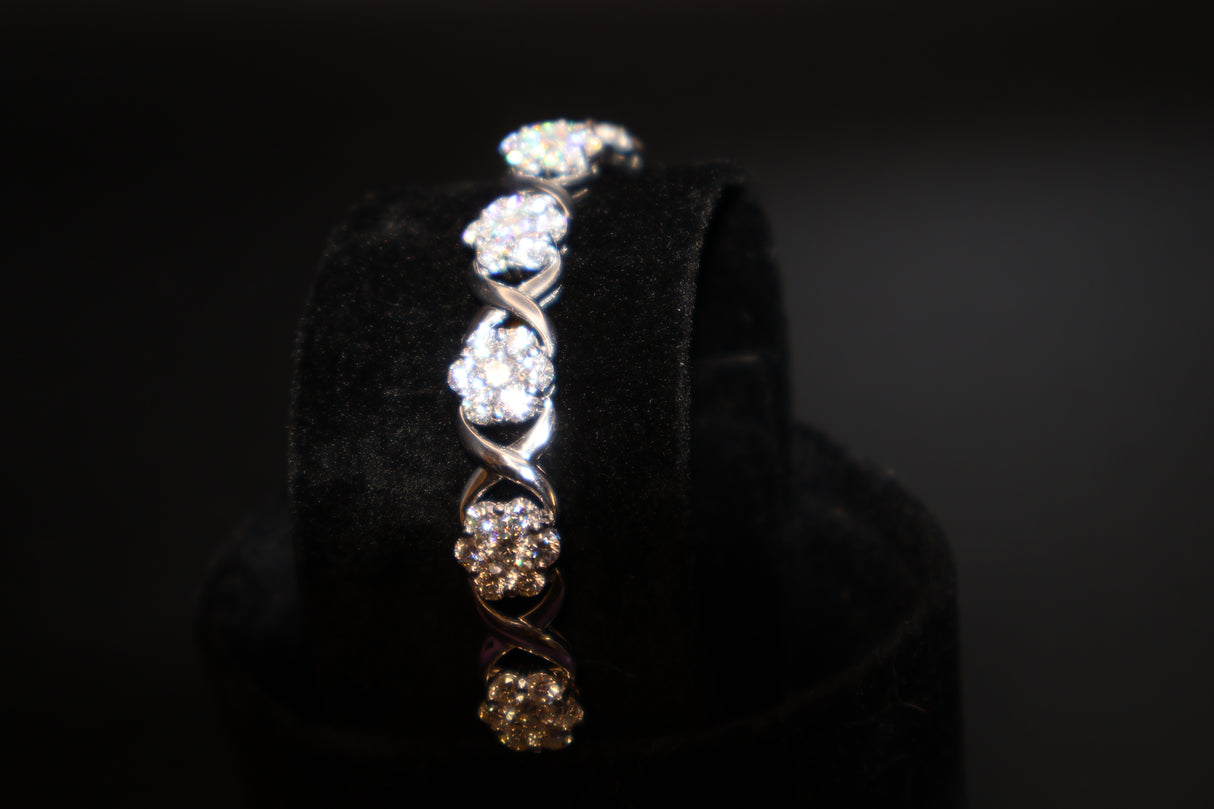 Moissanite XOXO Bracelet Platinum 925