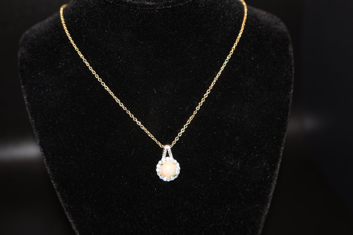 Ethiopian Opal / Moissanite Necklace
