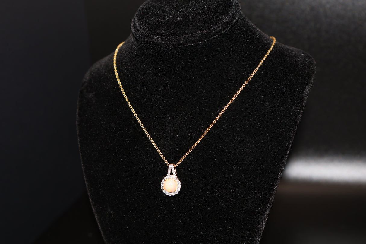 Ethiopian Opal / Moissanite Necklace