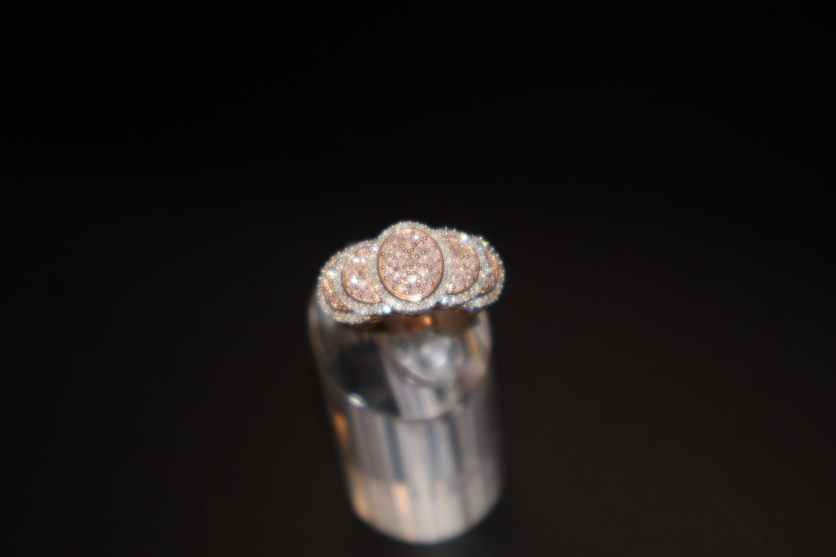 Natural Pink and White Diamond Ring