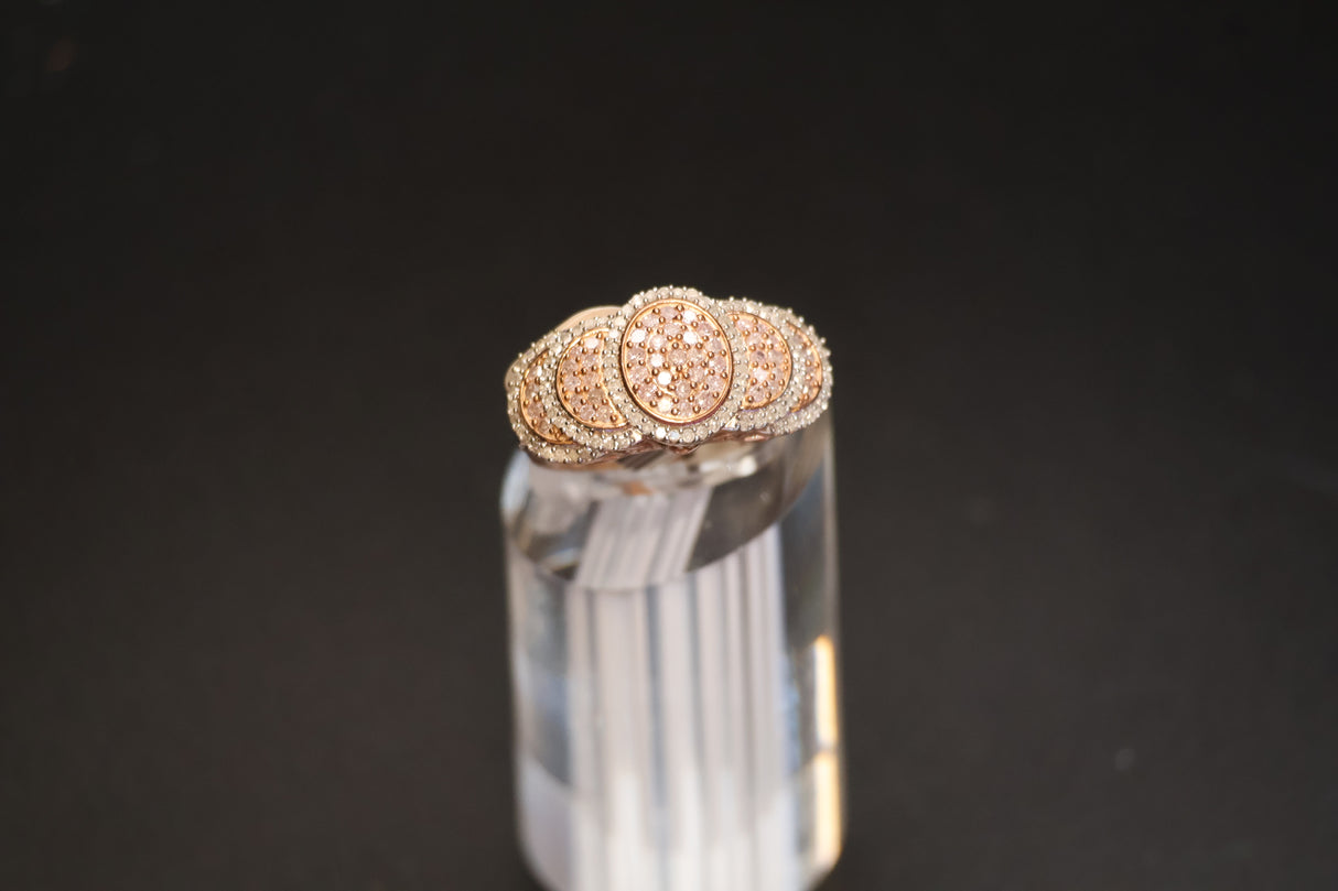 Natural Pink and White Diamond Ring