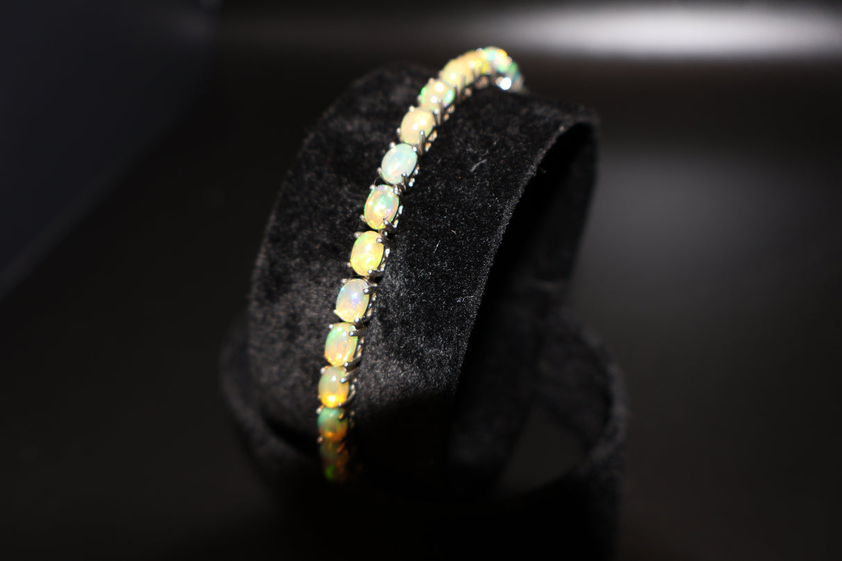 Ethiopian Opal Silver Bracelet