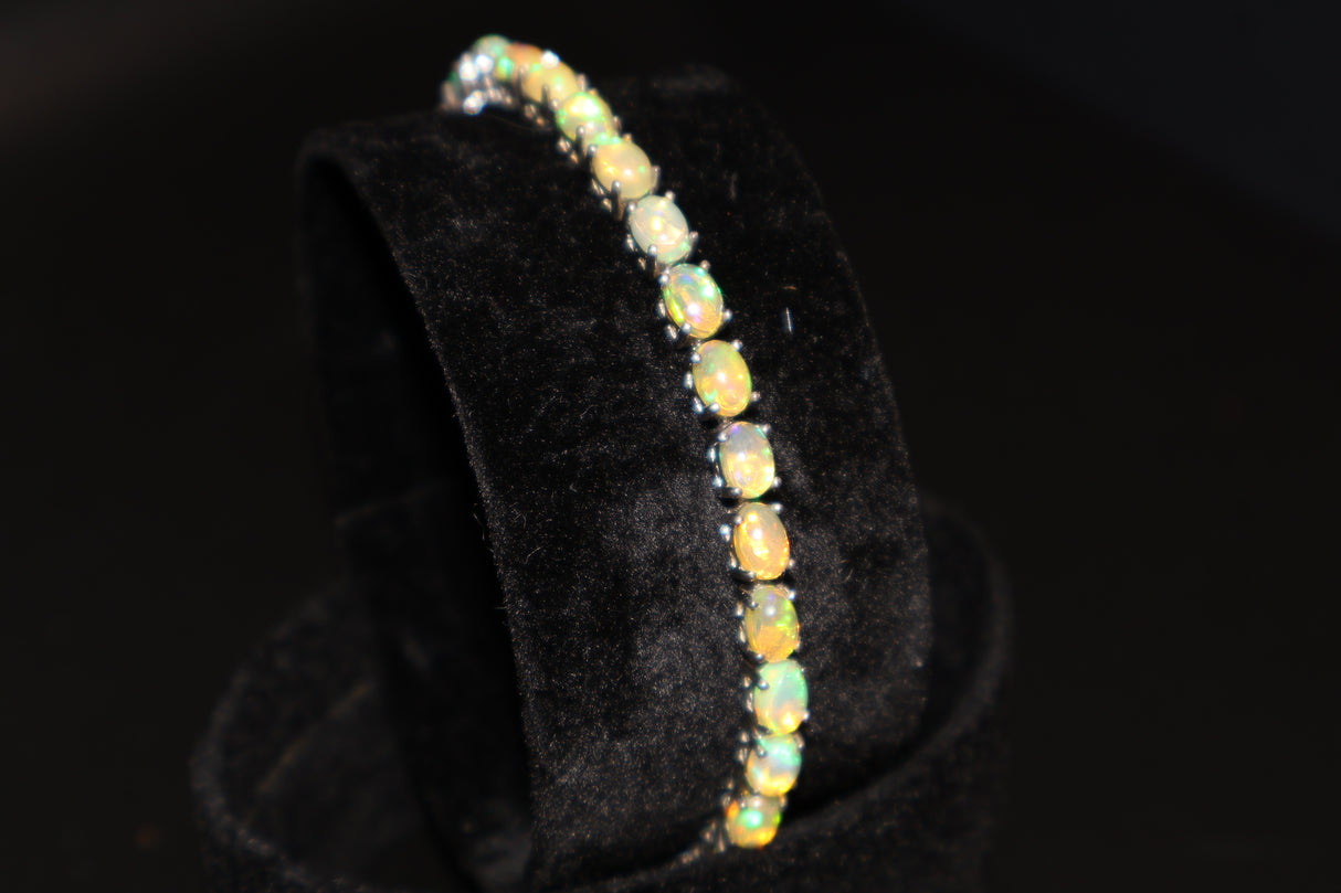 Ethiopian Opal Silver Bracelet