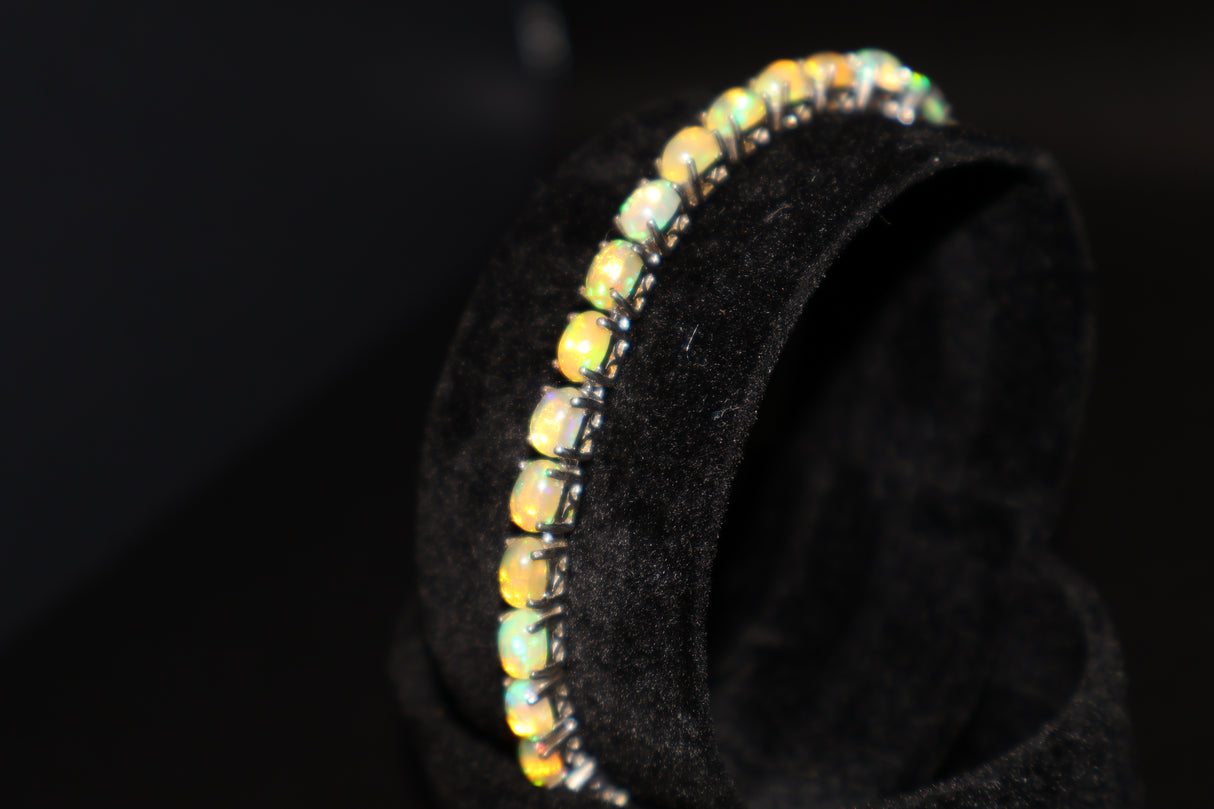 Ethiopian Opal Silver Bracelet