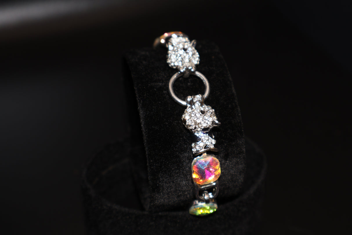 White Mystic Glass / Crystal Bracelet
