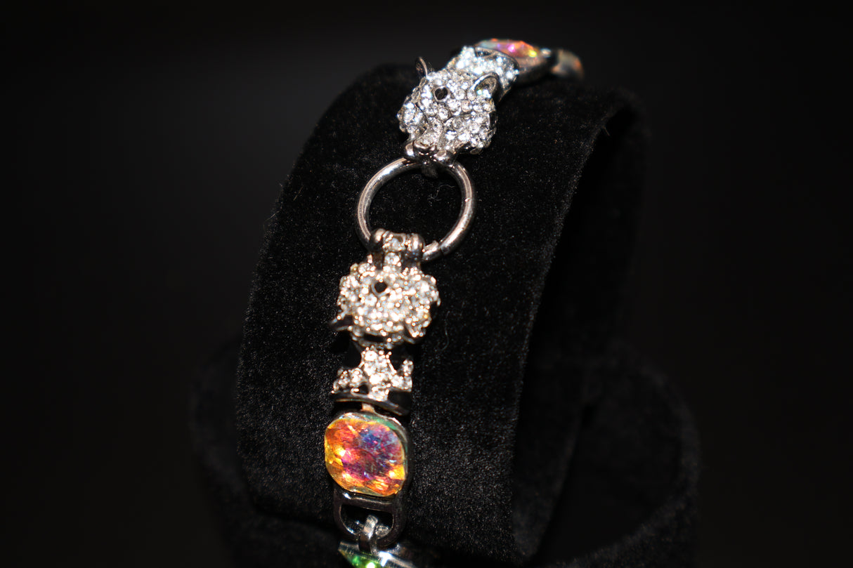 White Mystic Glass / Crystal Bracelet
