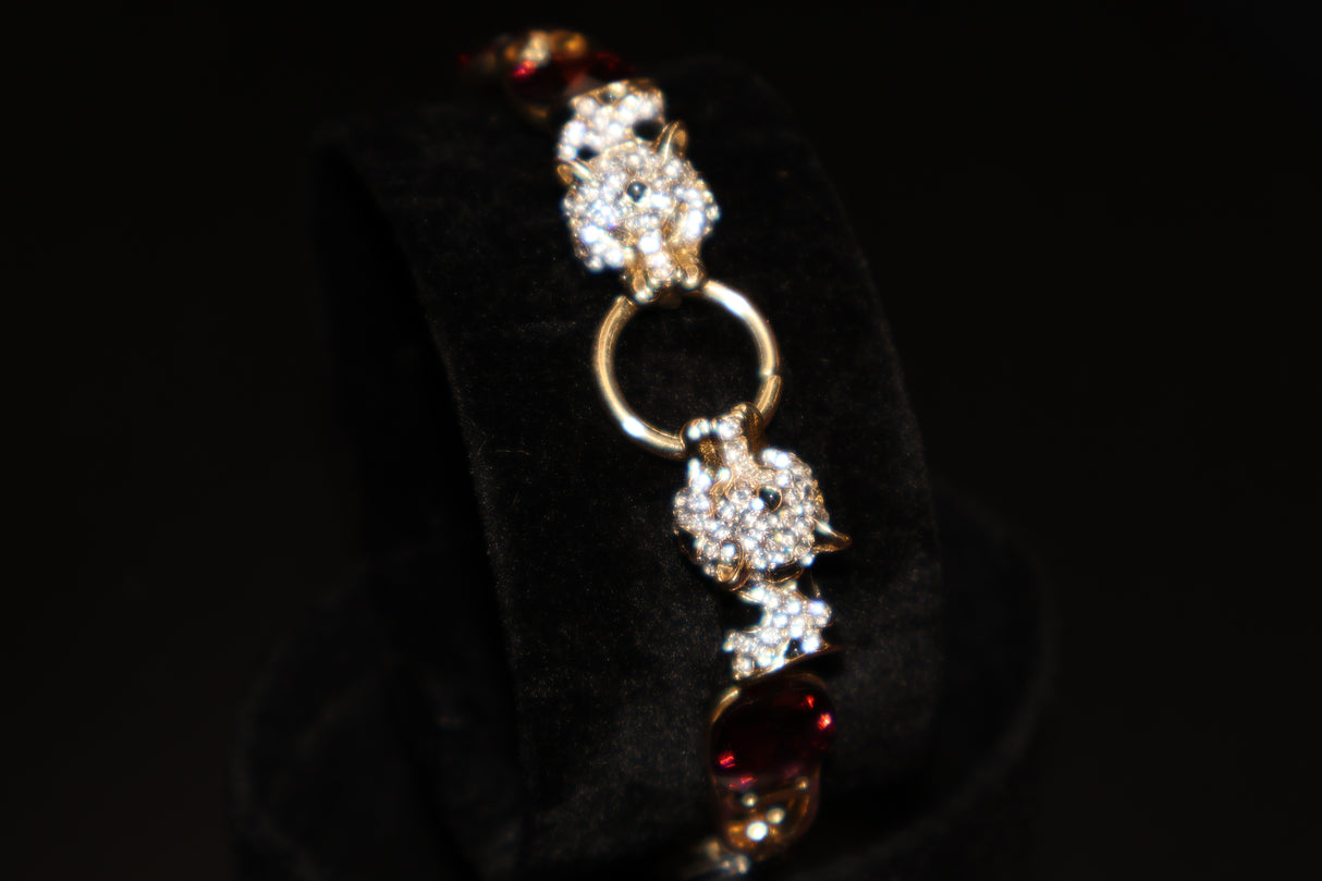 Burgandy Glass / Crystal Bracelet