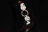 Burgandy Glass / Crystal Bracelet