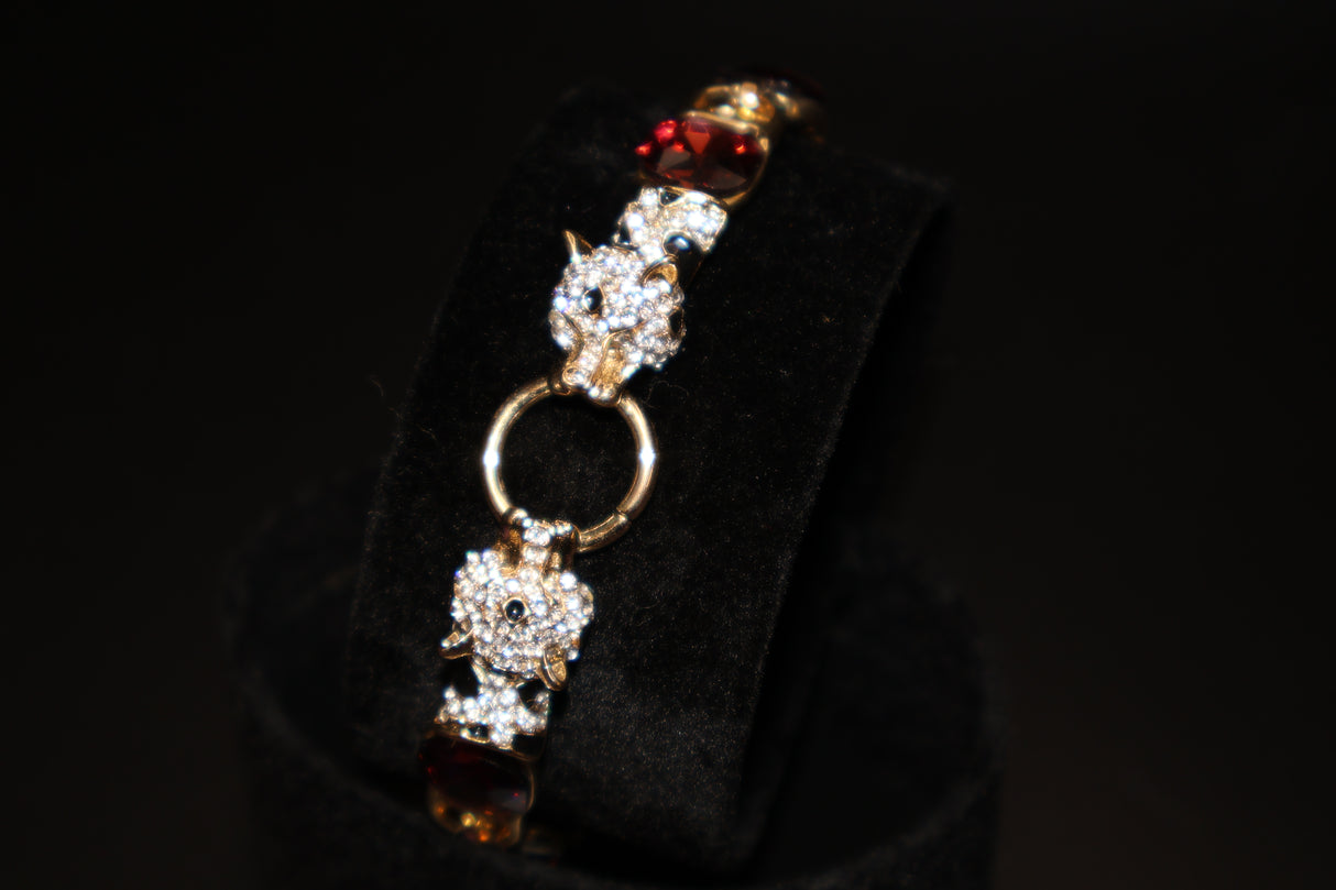 Burgandy Glass / Crystal Bracelet