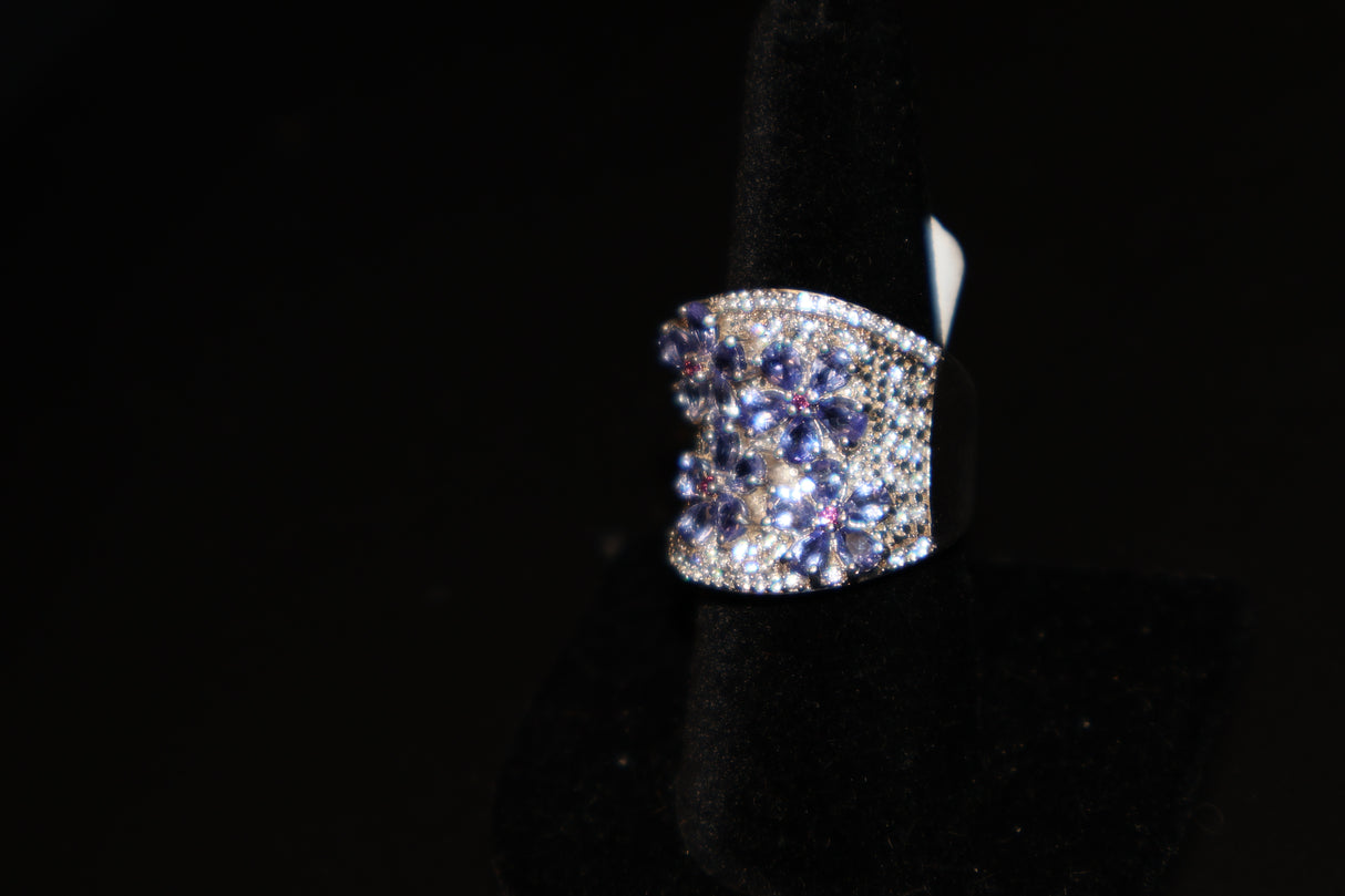 Tanzanite / Rhodolite Garnet / Zircon Ring