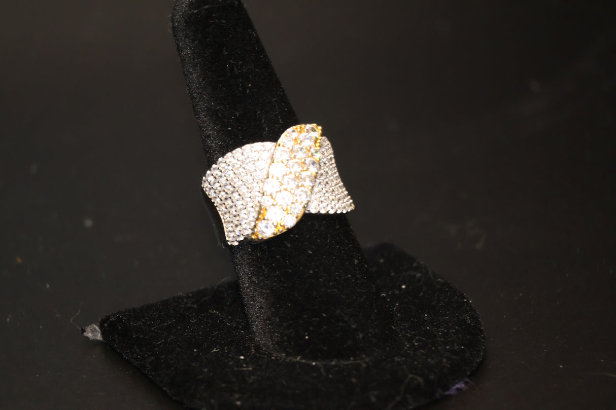 White and Yellow CZ Ring