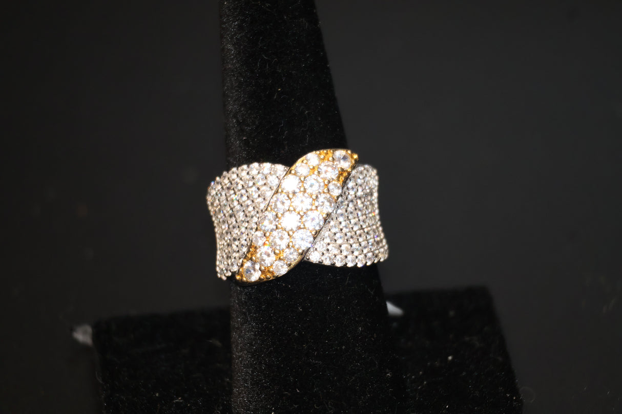 White and Yellow CZ Ring