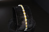 Yellow and White CZ Rhodium Bracelet