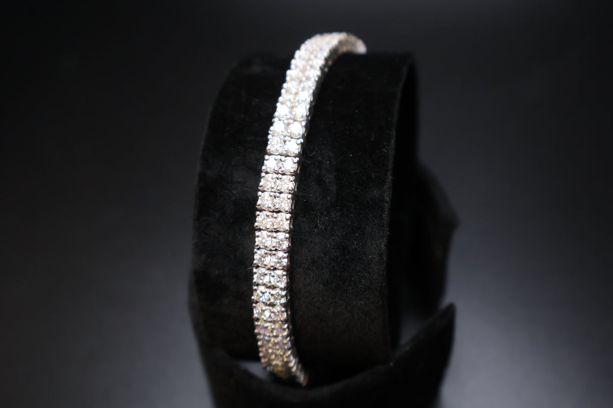 Moissanite 2 Row 8" Tennis Bracelet