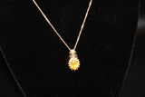 Yellow and White Moissanite Necklace