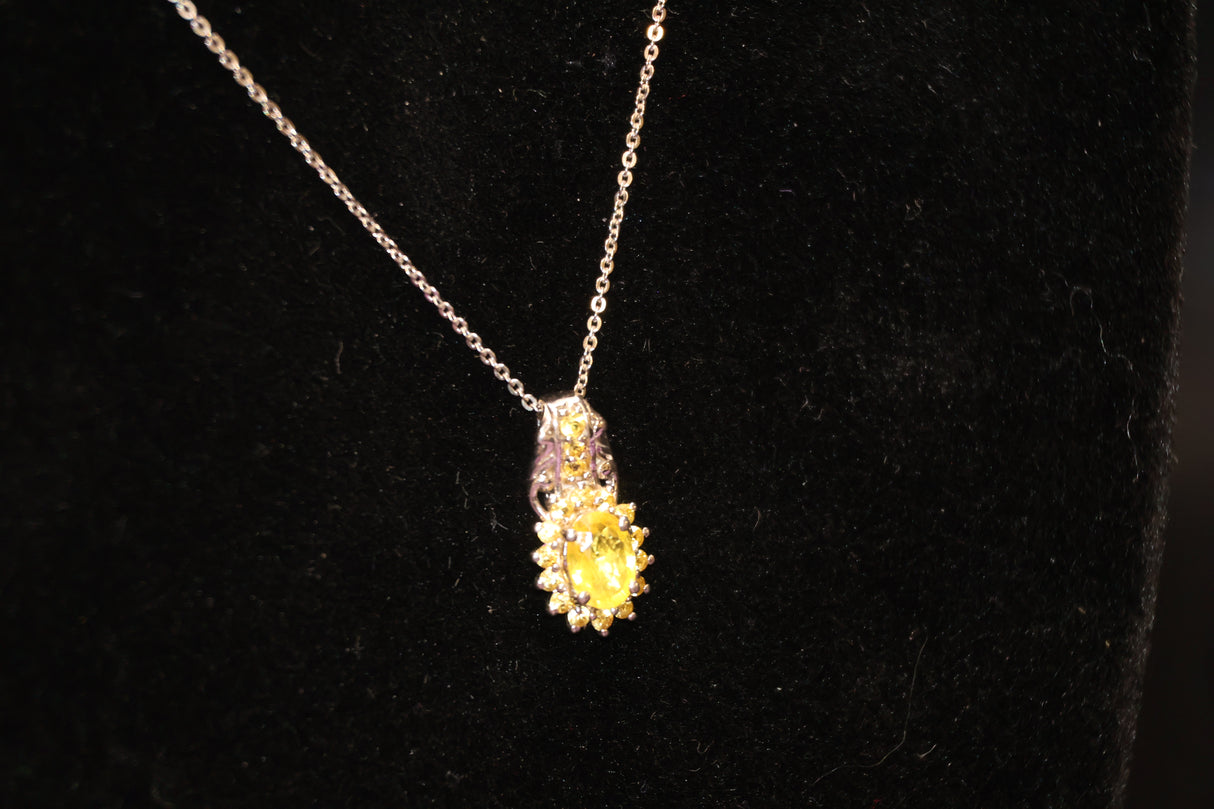 Yellow and White Moissanite Necklace