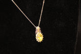 Yellow and White Moissanite Necklace