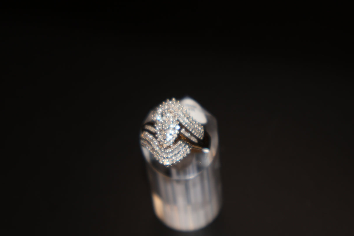 Diamond 14k Yellow Gold Platinum Ring